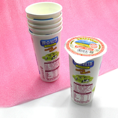 Gıda Sınıfı Kağıt Dondurulmuş Yoğurt Bardakları 3oz 4oz 70mm Üst Çap 100mm Kapak SGS