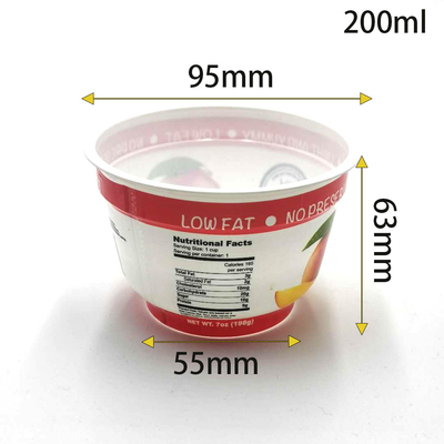 Gıda Sınıfı Tek Kullanımlık özelleştirilmiş plastik yoğurt süt içecek bardağı alüminyum folyo kapaklı