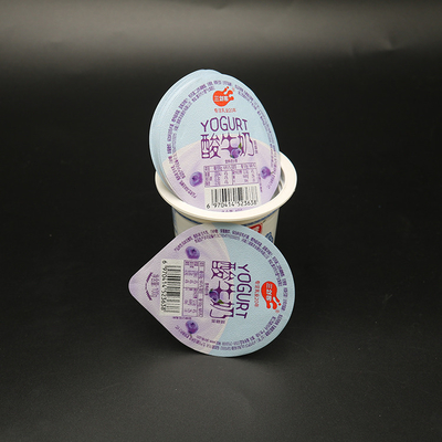Die Cut 30mic 40mic Alüminyum Folyo Yoğurt Kapakları Plastik Bardak İçin Geri Dönüştürülebilir 74mm