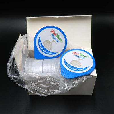 75.5mm Kalıp Kesim Folyo Kapak VMPET Yoğurt Kapakları Geri Dönüştürülebilir Anti Asit